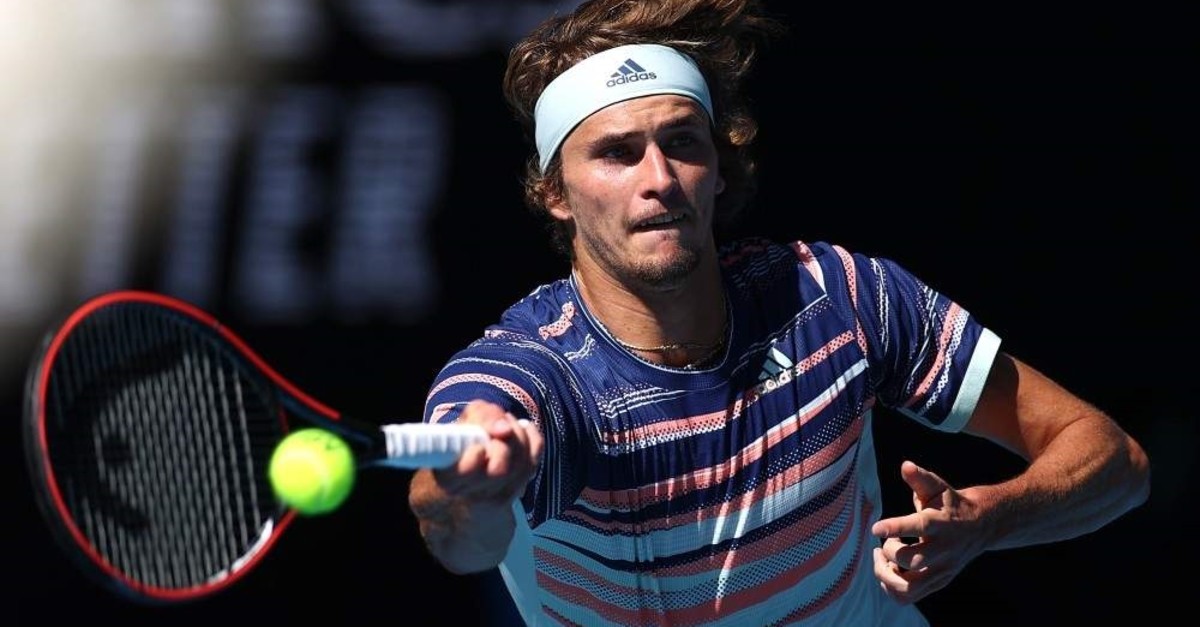 Zverev in action during his match against Switzerland's Stan Wawrinka at the Australian Open, Jan. 29, 2020. (Reuters Photo)