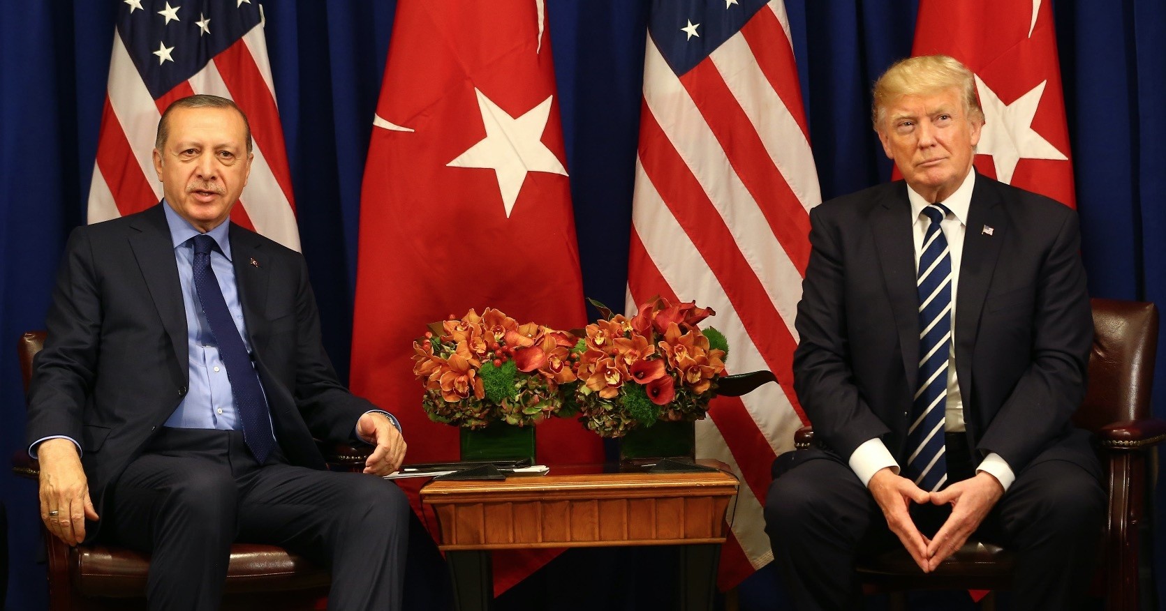 President Erdou011fan and U.S. President Trump during a news conference on Turkish-U.S. bilateral ties, at the White House, Sept. 21, 2017.