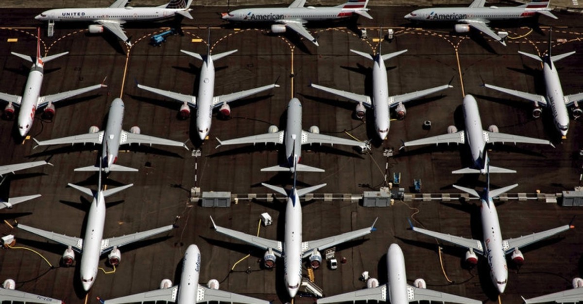 An aerial view of Boeing 737 Max 8 aircraft sitting parked at Boeing Field in Seattle, Washington, July 21, 2019. (EPA File Photo)