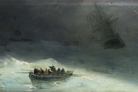 Fausto Zonaro, ,Boat in the Storm, is one of the works displayed in the new exhibit hall.