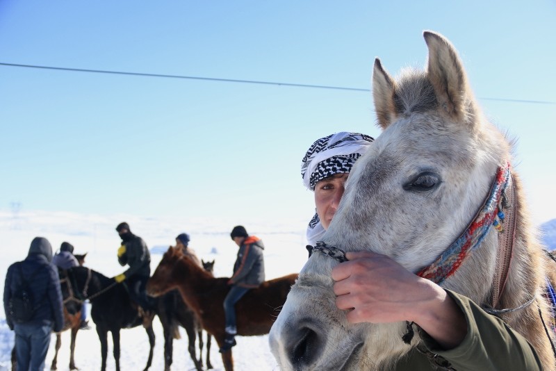 residents of Toklular village in Karlu0131ova district train their horses every day for the summer races. (AA Photo)