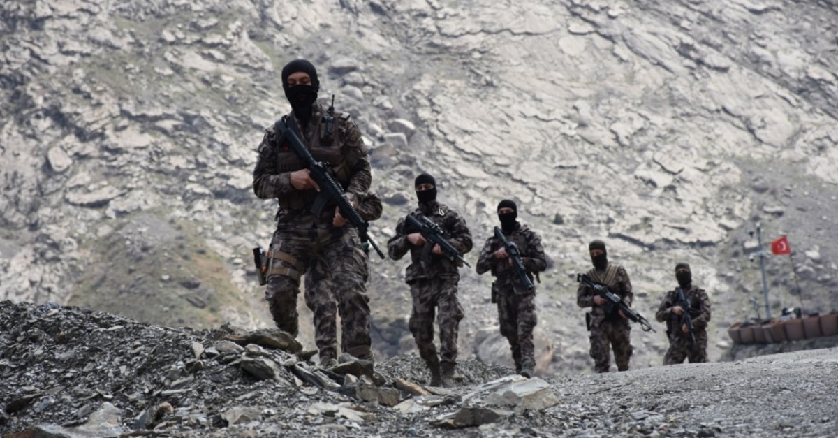 This file photo dated April 12, 2019 shows officers from the police special operations unit in Turkey's southeastern Hakkari province. (AA Photo)