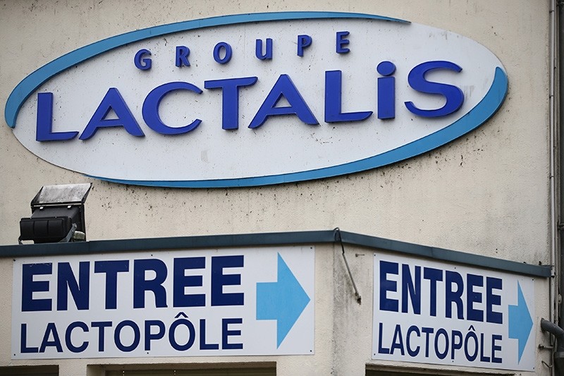 The logo of Lactalis Group is seen at the entrance of the French dairy group Lactalis headquarters in Laval, western France, January 12, 2018. (Reuters Photo)