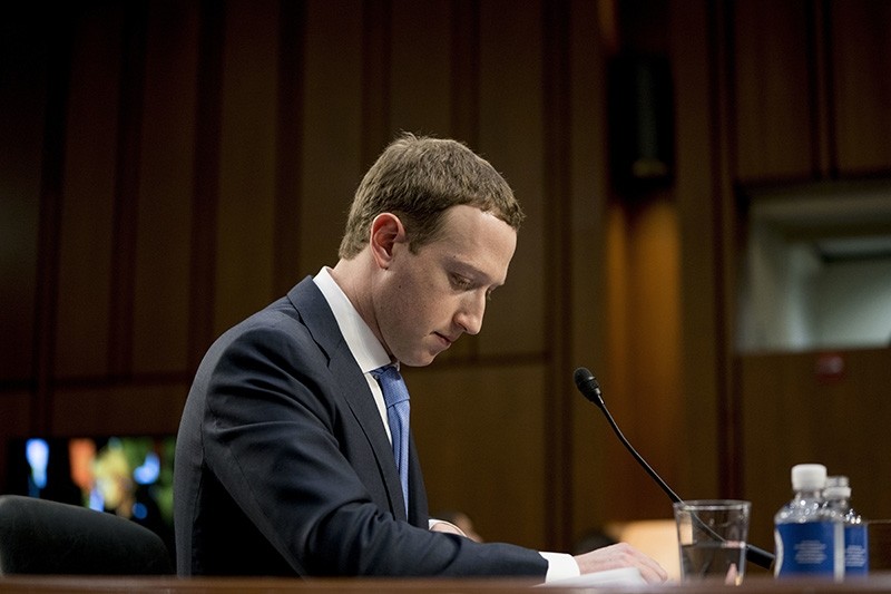 In this April 10, 2018, file photo Facebook CEO Mark Zuckerberg pauses while testifying before a joint hearing of the Commerce and Judiciary Committees on Capitol Hill in Washington. (AP Photo)