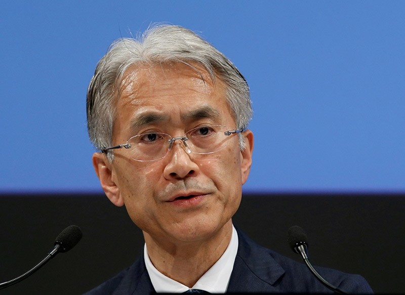 Sony Corp's Chief Financial Officer Kenichiro Yoshida attends a news conference at its headquarters in Tokyo, Japan. (Reuters Photo)