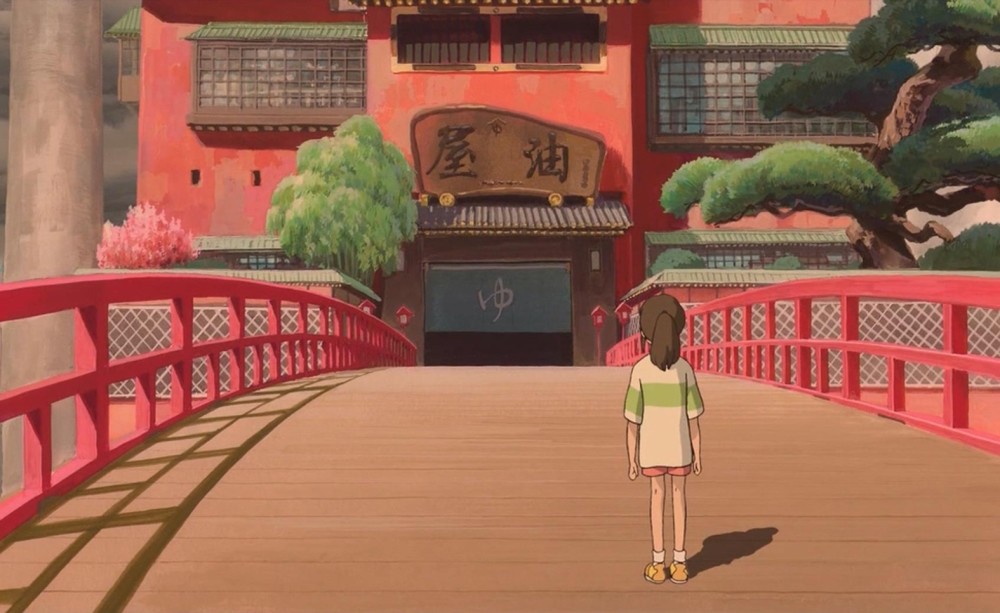 An image from the magical atmosphere of Miyazaki's film ,Spirited Away.,