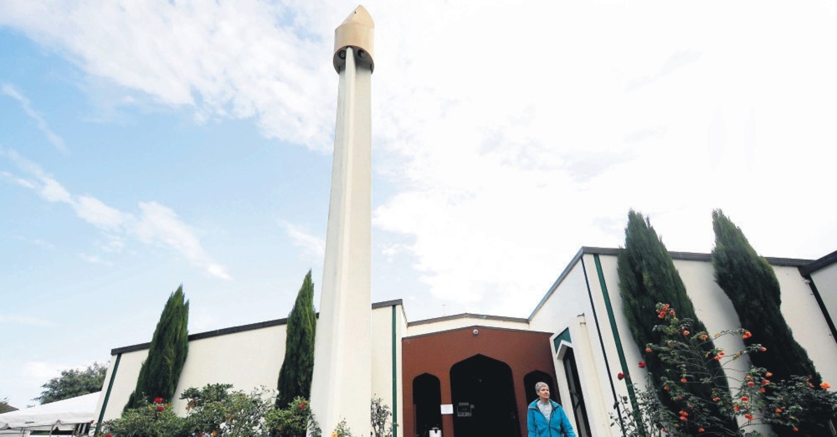 A visitor leaves the Al Noor mosque, one of the mosques where some 51 people were killed by a white supremacist gunman during Friday prayers in Christchurch, New Zealand, April 5, 2019. 