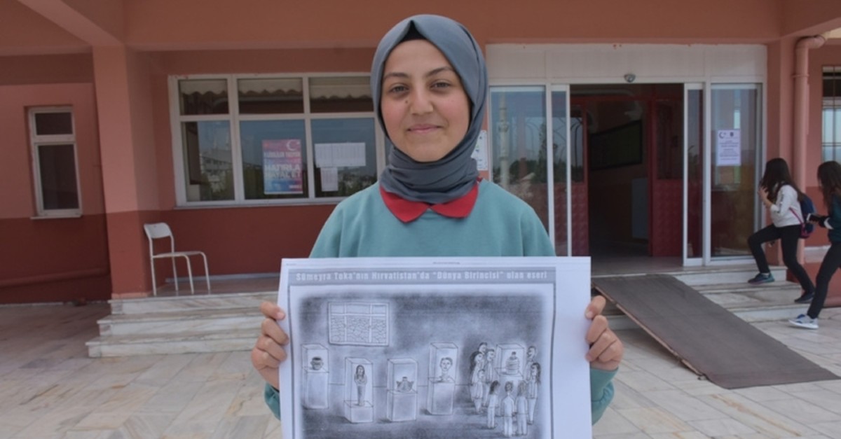 Turkish teen wins international cartoon contest in Croatia thumbnail