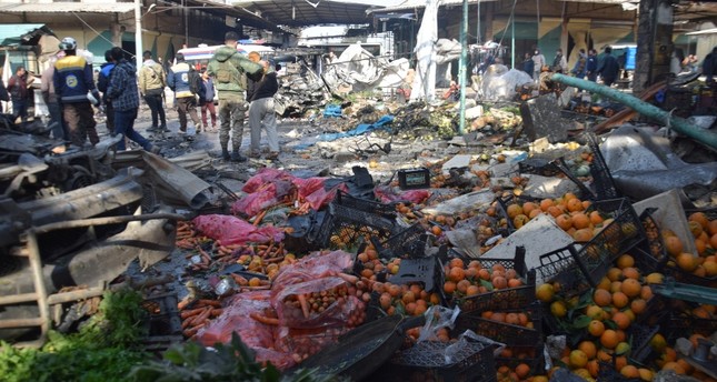 مقتل 4 مدنيين في هجوم ي ب ك/ بي كا كا الإرهابي على سوق بعفرين