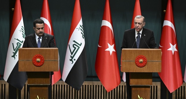 الرئيس التركي رجب طيب أردوغان يعقد مؤتمر صحفي مشترك مع رئيس الوزراء العراقي محمد شياع السوداني عقب لقائهما في أنقرة الأناضول
