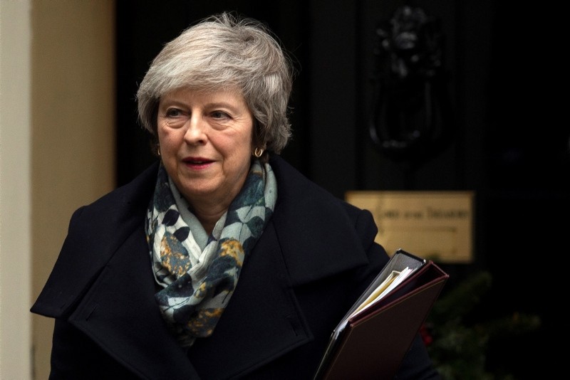 British Prime Minister Theresa May departs 10 Downing Street in London, Britain, Dec. 17, 2018. (EPA Photo)