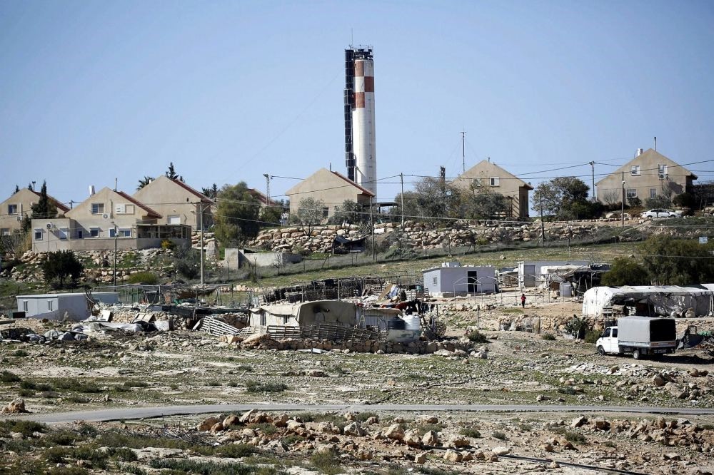 A general view of the Karmel settlemets in the West Bank village of Um al-khair, south of Hebron, Feb. 7.
