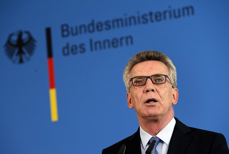 German Minister of the Interior Thomas de Maiziere speaks during a news conference about the riots related to the G20 Summit in Hamburg last week, in Berlin, Germany, 10 July 2017. (EPA Photo)