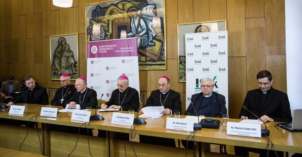 Polish Catholic Church clergy attend a news conference in Warsaw, Poland, March 14, 2019. (Reuters Photo)
