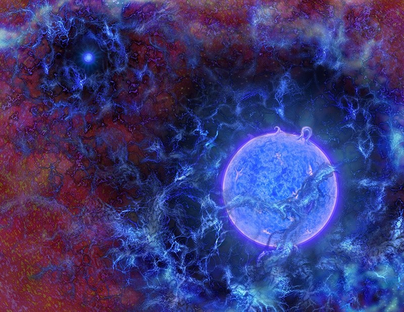 An artist's rendering of how the first stars in the universe may have looked,  in this undated handout image obtained by Reuters Feb. 27, 2018. (Reuters Photo)