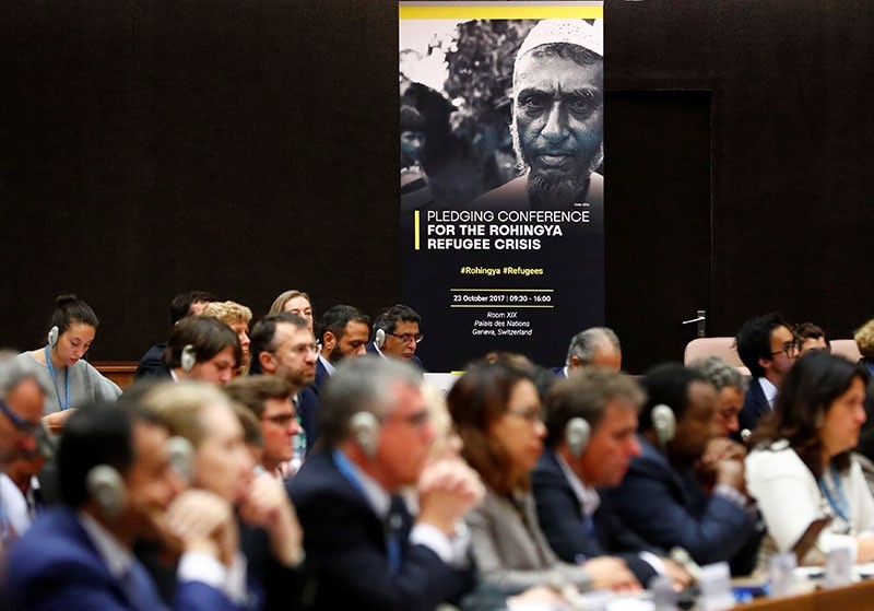 Leaders meet to pledge funds to Rohingya in Bangladesh at United Nations conference in Geneva, Switzerland (Reuters Photo)