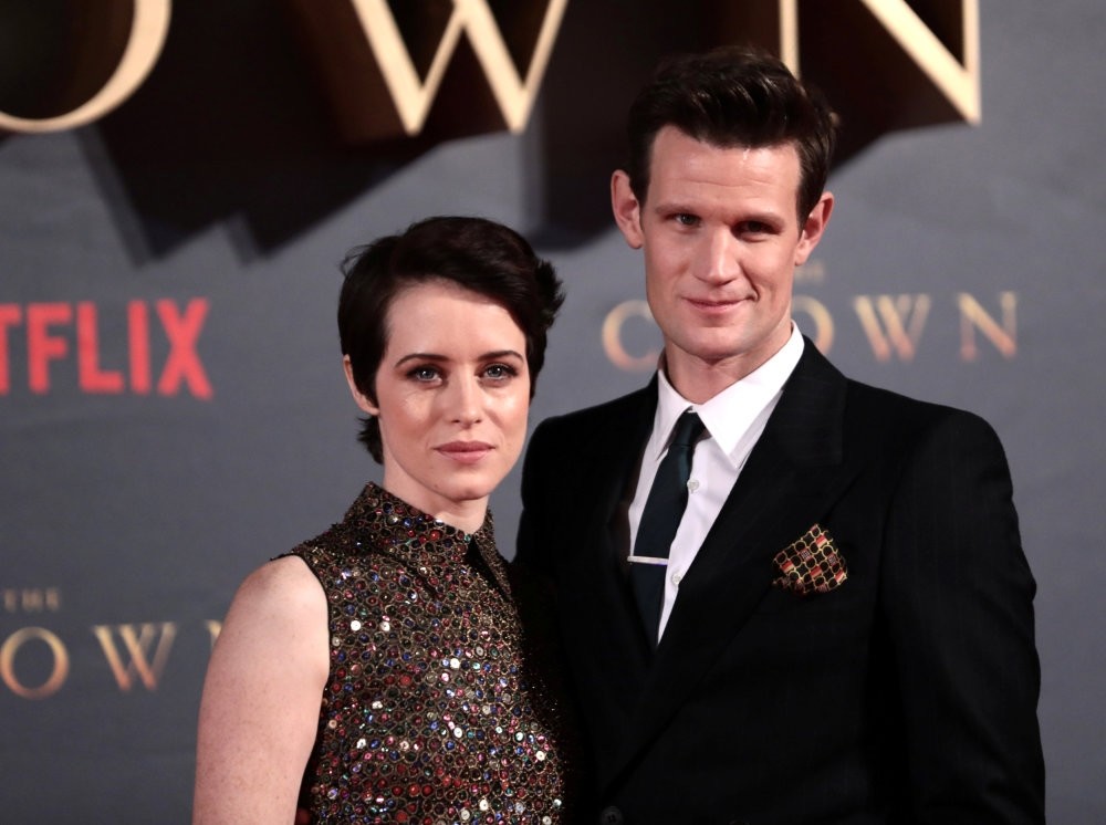 Actors Claire Foy, who plays Queen Elizabeth II, and Matt Smith, who plays Philip Duke of Edinburgh, attend the premiere of u2018The Crown' season 2 in London.