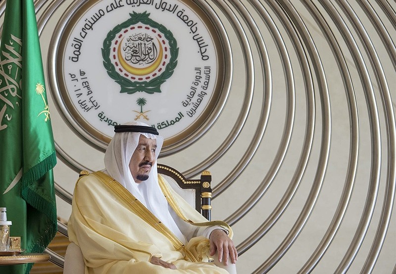A handout picture released by the Saudi Royal Palace on April 15, 2018 shows Saudi King Salman bin Abdulaziz Al-Saud ahead of the 29th Arab League Summit in Dhahran. (AFP Photo)