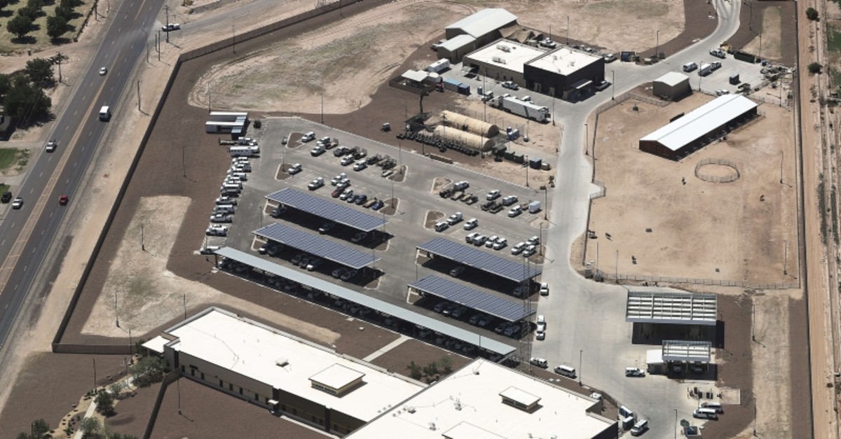An aerial view of the U.S. Border Patrol facility where attorneys reported that detained migrant children had been held in disturbing conditions on June 28, 2019 in Clint, Texas (AFP Photo)