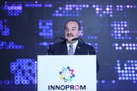 Industry and Technology Minister Mustafa Varank speaks at the Turkey-Russia Business Forum held during INNOPROM 2019, Ekaterinburg, Russia, July 8, 2019.