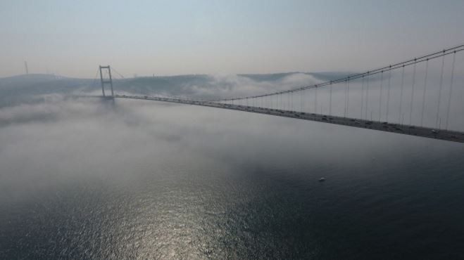 A view on the 15 July Martyrs Bridge connecting the European and Asian sides of Istanbul over the Bosphorus on March 1, 2017. (IHA Photo)
