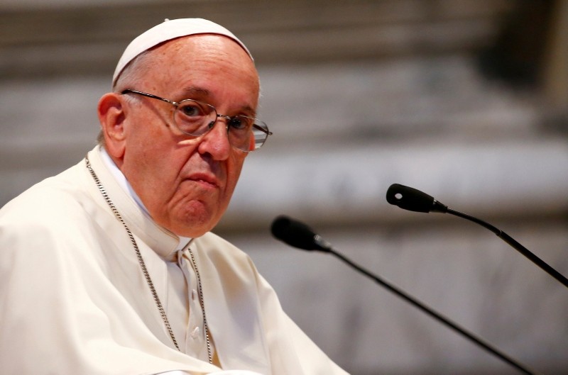 Pope Francis attends a meeting with faithful of the diocese of Rome at Saint John Lateran Basilica in Rome, Italy May 14, 2018 (Reuters Photo)