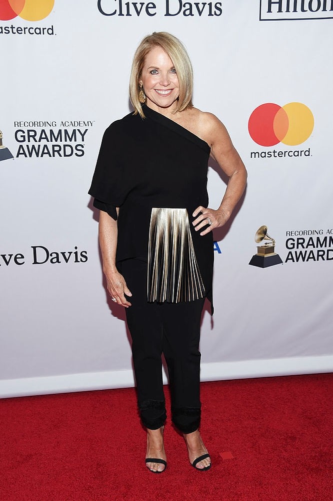 Katie Couric arrives at the 2018 Pre-Grammy Gala And Salute To Industry Icons at the Sheraton New York Times Square Hotel on Saturday, Jan. 27, 2018, in New York. (AP Photo)