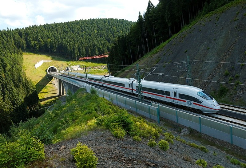 An Intercity Express ICE train of Deutsche Bahn AG is pictured on the new new rail line connecting Berlin and Munich in Goldinsthal near Erfurt, Germany June 14, 2017 (Reuters Photo)