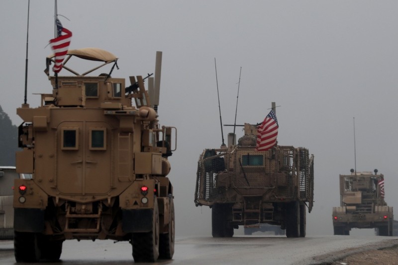 This Dec. 30, 2018 photo shows a convoy of U.S. military vehicles in Manbij, northern Syria. (AFP Photo)