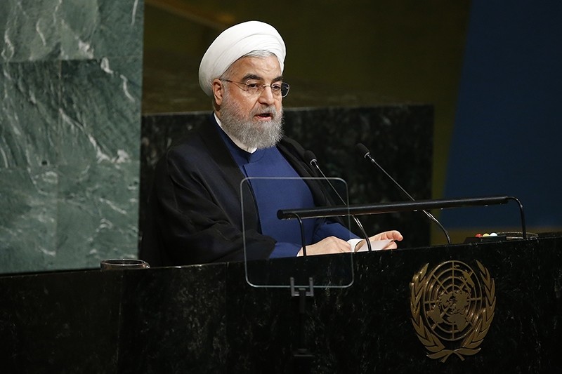 Iranian President Hassan Rouhani addresses the United Nations General Assembly at U.N. headquarters, Wednesday, Sept. 20, 2017 (AP Photo)
