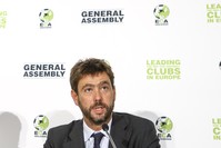  The new chairman of the European Club Association (ECA), Agnelli attends a press conference after the plenary general assembly of the ECA in Geneva, Sept 5, 2017. (EPA Photo)