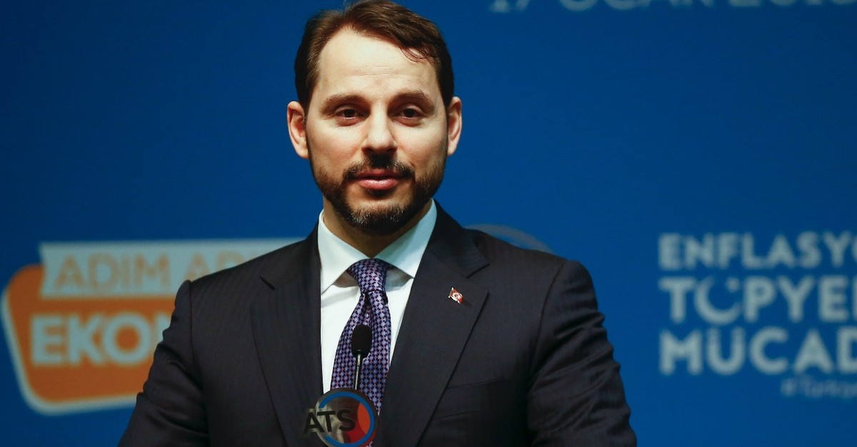 Treasury and Finance Minister Berat Albayrak speaks at an event attended by representatives of the Turkish business world in Antalya, Jan. 17, 2019.  
