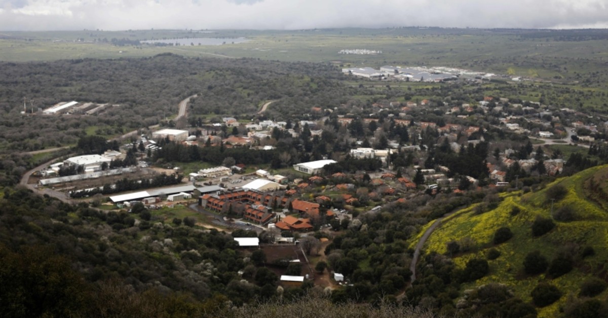 Picture taken on March 25 2019, shows a general view of the Israeli settlement of Merom Golan in the Israeli-annexed Golan Heights (AFP Photo)