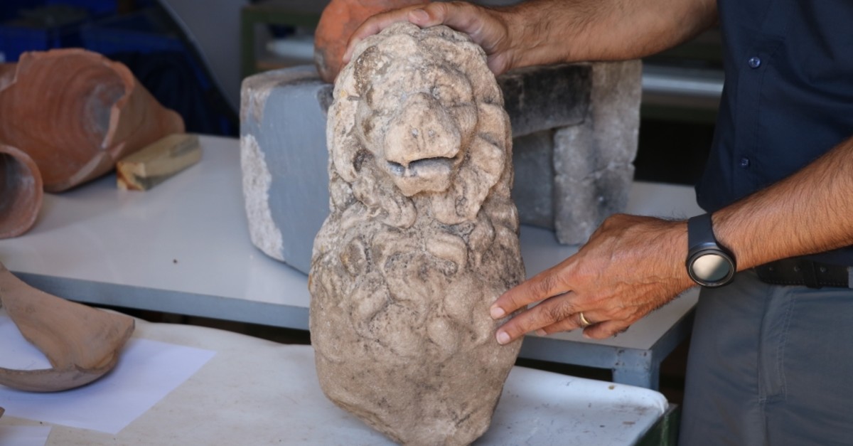 The sculpture of lion was discovered in excavations of a complex which used to be an inn.