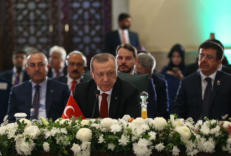 Erdou011fan makes a speech during the 13th Economic Cooperation Organization (ECO) Summit in Islamabad, Pakistan, March 1, 2017. (Reuters Photo)