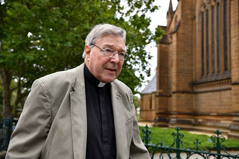 Australian Cardinal George Pell is seen outside St Mary's Cathedral in Sydney, New South Wales, Australia, Dec. 15, 2017. (EPA Photo)