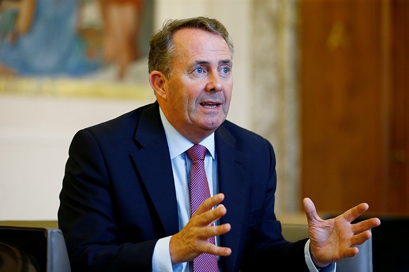 Britain's International Trade Secretary Liam Fox speaks during an interview with Reuters at the World Trade Organization (WTO) in Geneva (Reuters Photo)