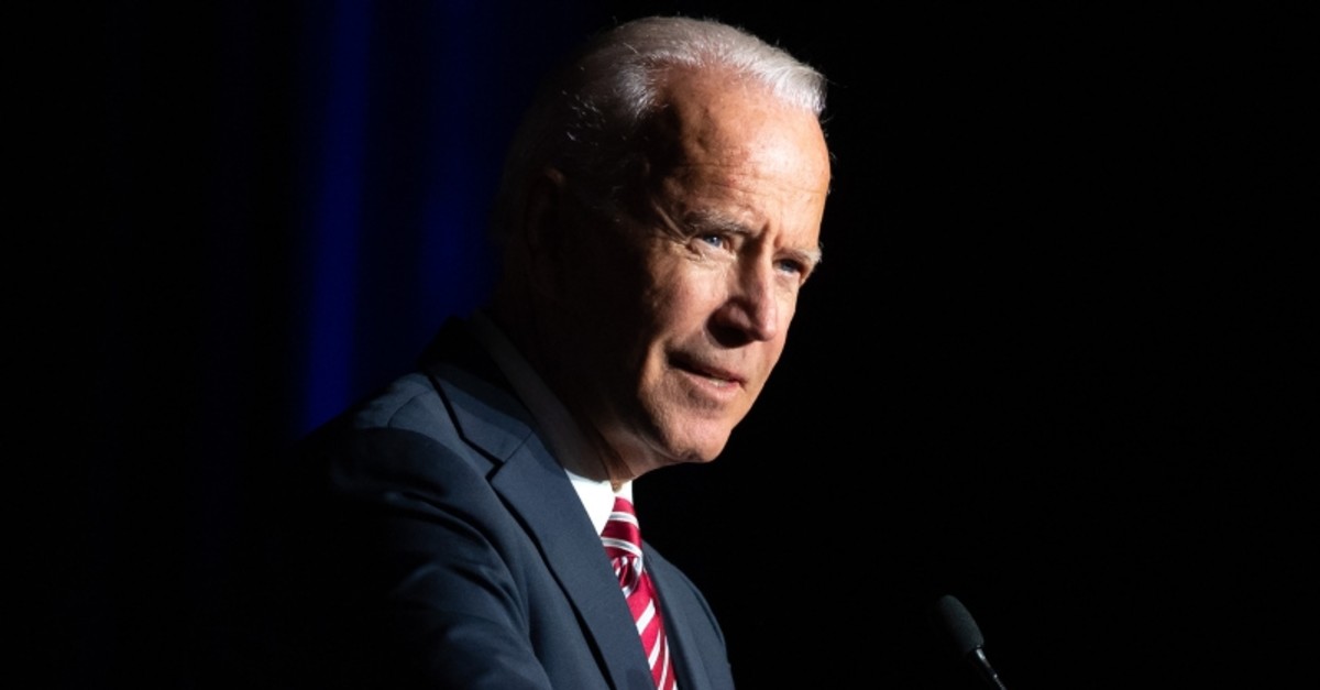 In this file photo taken on March 16, 2019, former US Vice President Joe Biden speaks during the First State Democratic Dinner in Dover, Delaware. (AFP Photo)
