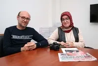 Fatma Sak returned to her job as a journalist alongside her husband ?ener after recovery. (AA Photo) 