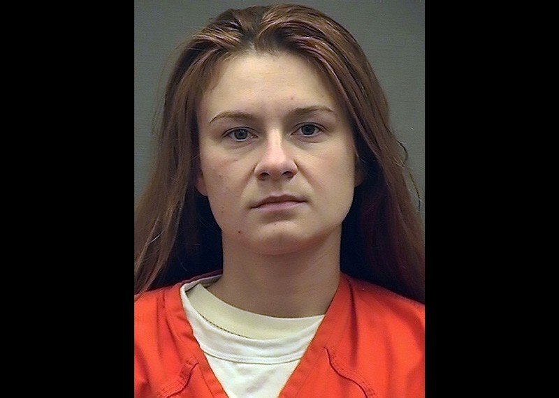 This Aug. 17, 2018, photo courtesy of the Alexandria, Virginia, Sheriffu2019s Office, shows Maria Butina's booking photograph when she was admitted into the Alexandria Detention Center in Alexandia. (AFP Photo)