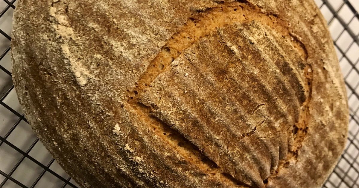 Loaf of sourdough bread made using 4,500-year-old yeast extracted from Egyptian pottery (Seamus Blackley Twitter)