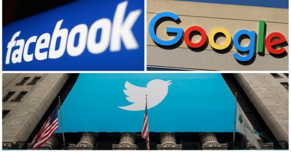 Logos of US tech giants Facebook, Google and Twitter (Reuters Photo)