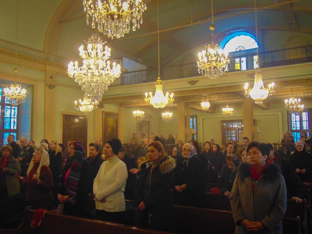 Armenian Turks at a mass in the Gedikpau015fa Armenian Church in the Fatih district of Istanbul on March 19.