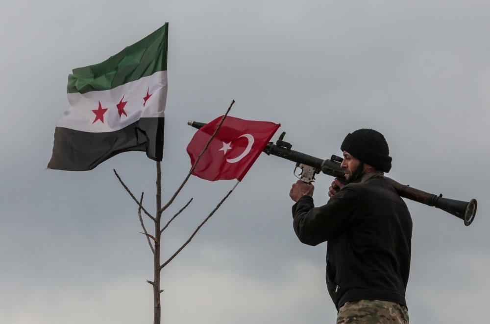 A member of the Free Syrian Army seen in the village of Arab Viran, Afrin, Syria, Feb 20.