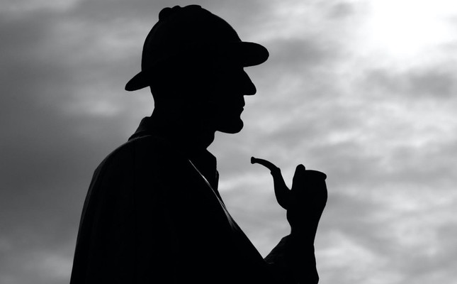 The silhouette of Arthur Conan Doyle’s fictional character Sherlock Holmes.