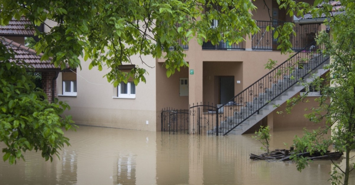 Photograph shows a flooded home in Bosnia-Herzegovina on May 14, 2019. (AA Photo)