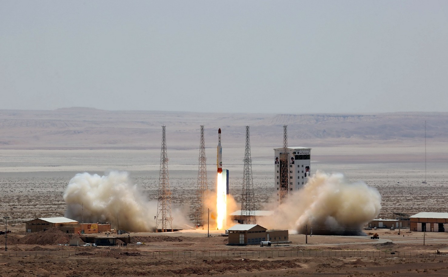 This file photo taken on July 26, 2017 shows a handout picture released by Iran's Defense Ministry shows a Simorgh (Phoenix) satellite rocket at its launch site at an undisclosed location in Iran. (AFP Photo)