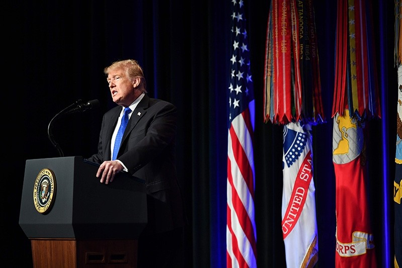 U.S. President Donald Trump speaks during the Missile Defense Review announcement at the Pentagon in Washington, D.C. on Jan. 17, 2019. (AFP Photo)