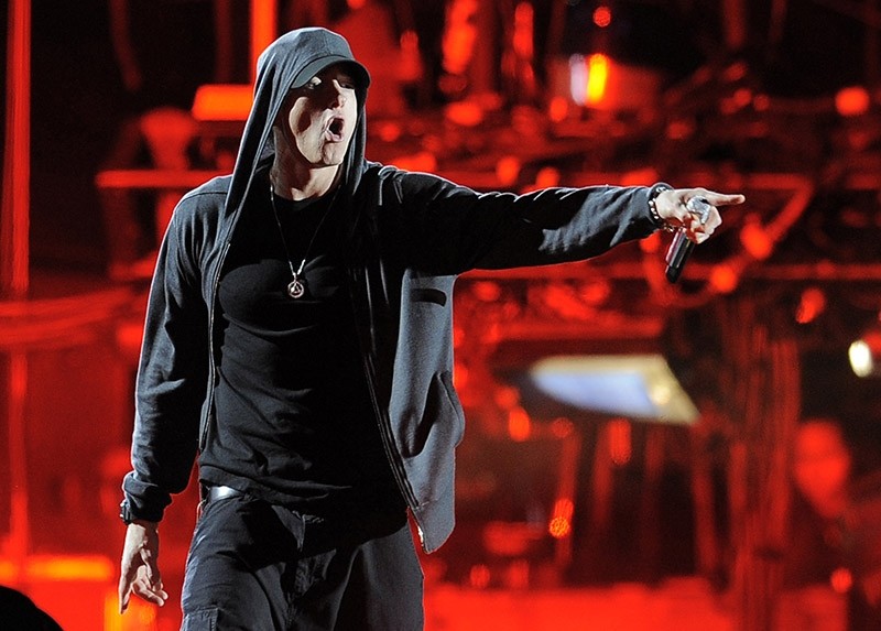 In this April 15, 2012, file photo, Eminem performs at the 2012 Coachella Valley Music and Arts Festival in Indio, Calif. (AP Photo)