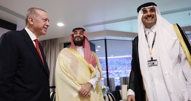 أردوغان مع أمير قطر وولي العهد السعودي